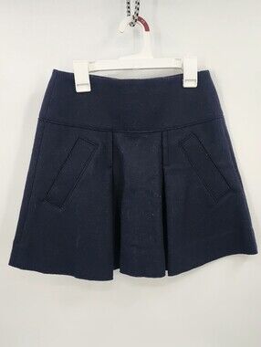 VINCE Wool Circle Mini Skirt Navy Blue Size 00